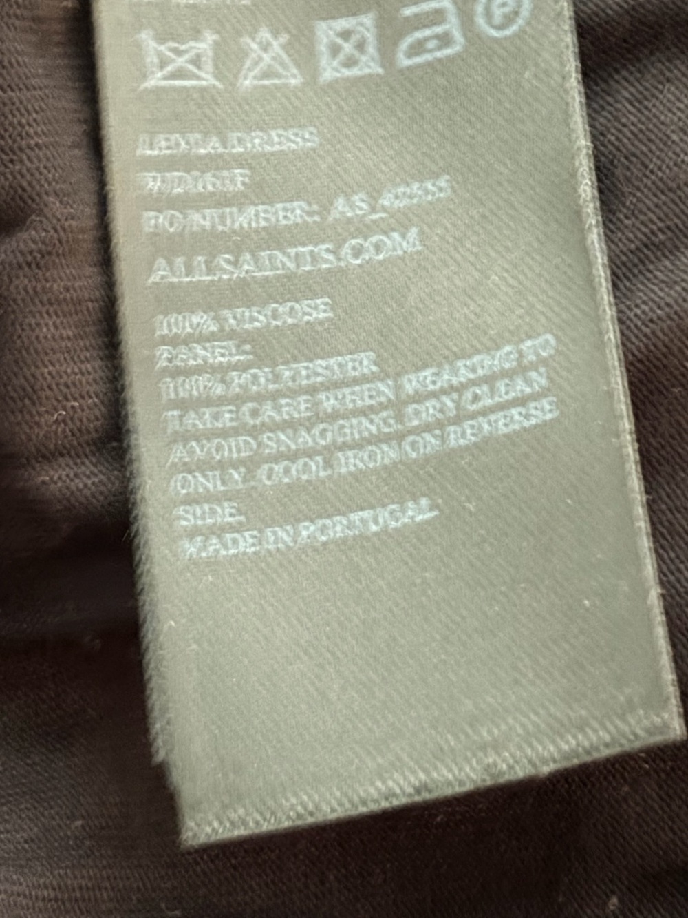 Allsaints Lewis Li Zipper Black Silk Dress with tie waist and full zip Size 4 - Picture 7 of 8